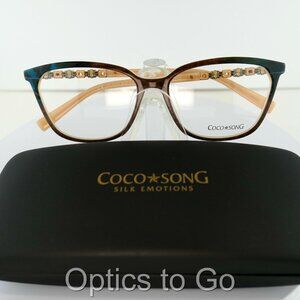 COCO SONG CV 210 (C:04) BROWN/TEAL- CLEAR WATER   55-15-140 EYEGLASS FRAMES